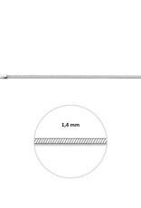 Zilveren collier - Slang - 1.4 mm - 45 cm