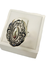 Occasions by Marleen Occasions by Marleen - Zilveren ring - Oud Hollands - Ovaal opengewerkt - 18.5