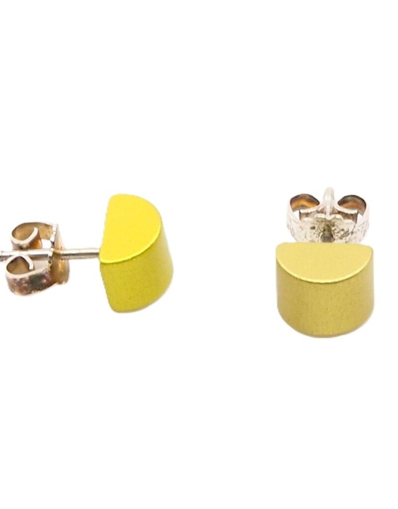 Otracosa Otracosa - Aluminium oorknoppen met zilveren steker - ST309 Neon geel