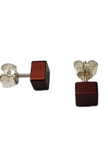 Otracosa Otracosa - Aluminium oorknoppen met zilveren steker - ST406 Bruin