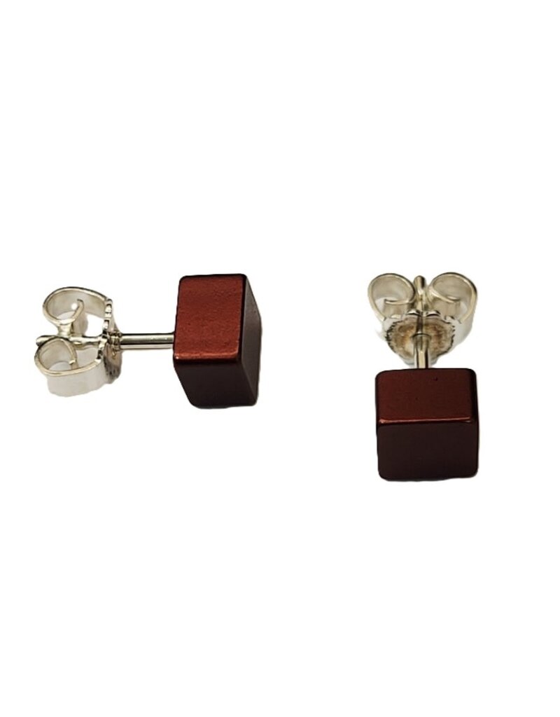 Otracosa Otracosa - Aluminium oorknoppen met zilveren steker - ST406 Bruin