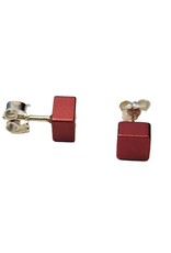 Otracosa Otracosa - Aluminium oorknoppen met zilveren steker - ST406 Donker roze