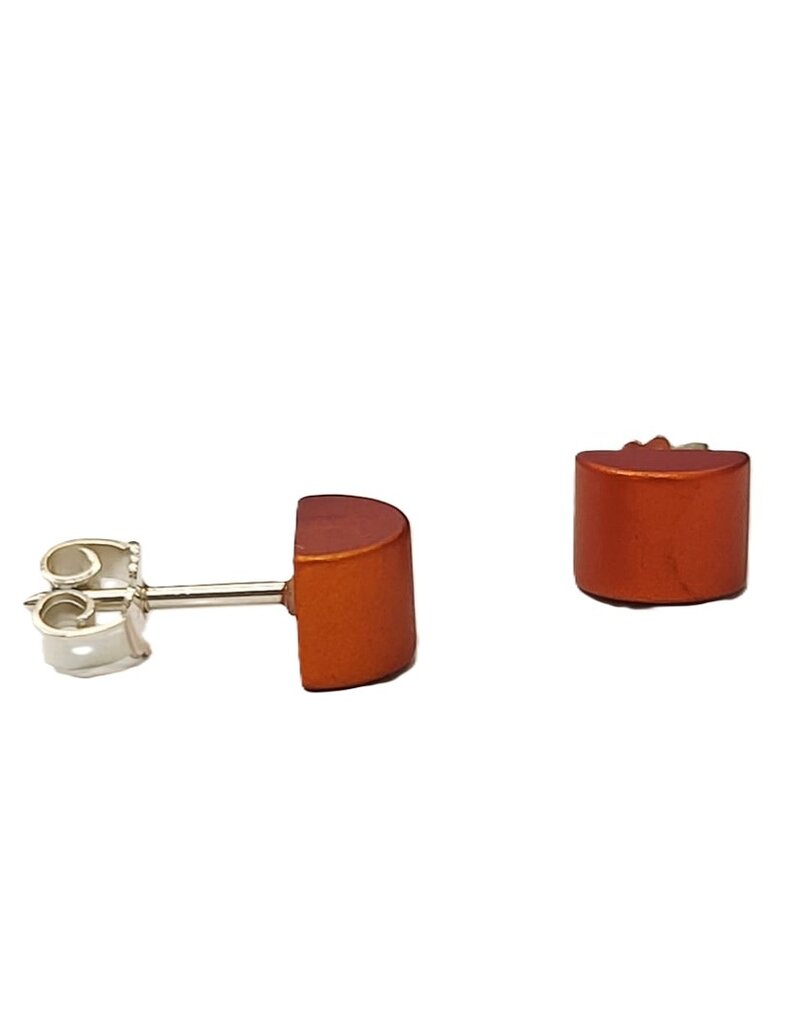 Otracosa Otracosa - Aluminium oorknoppen met zilveren steker - ST309 Oranje