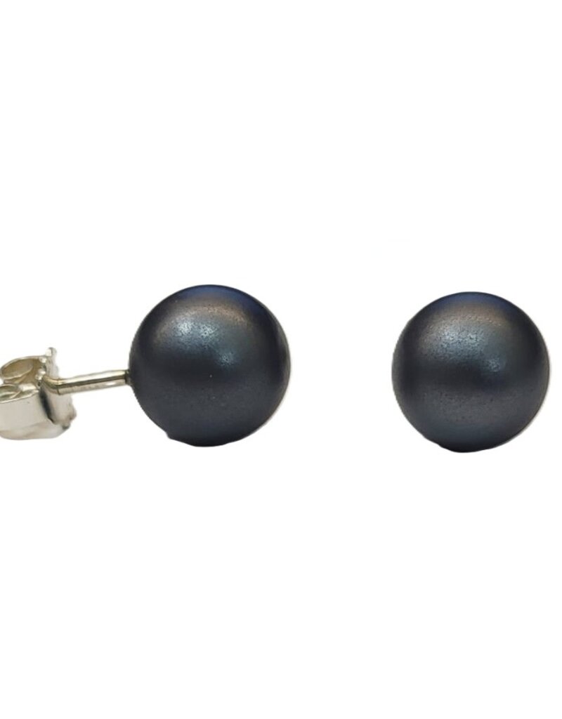 Otracosa Otracosa - Aluminium oorknoppen met zilveren steker - ST303 Antraciet