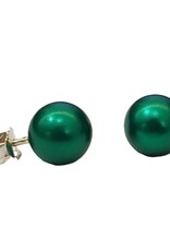 Otracosa Otracosa - Aluminium oorknoppen met zilveren steker - ST303 Donker groen