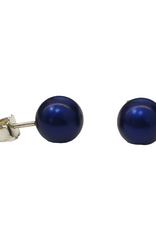 Otracosa Otracosa - Aluminium oorknoppen met zilveren steker - ST331 Donker blauw