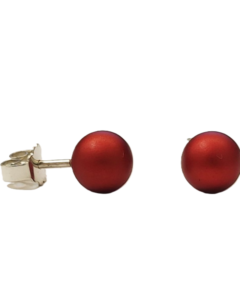 Otracosa Otracosa - Aluminium oorknoppen met zilveren steker - ST331 Rood