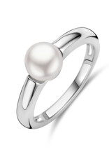 Zilveren ring - Gerhodineerd - Zoetwaterparel - Maat 17.75