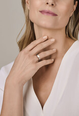 Zilveren ring - Gerhodineerd - Zoetwaterparel - Maat 17.75