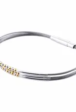 Stalen armband - Zilveren / vergulde elementen - Medea - 19 cm