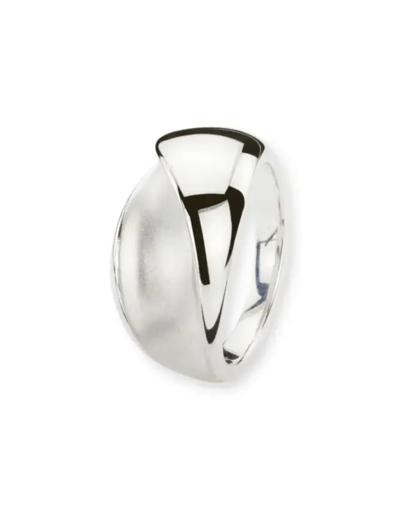 Zilveren ring - Gerhodineerd - Mat/Glanzend - Maat 18.5