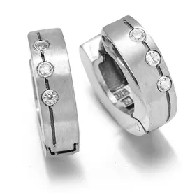 Jwls4u Zilveren oorringen - Gerhodineerd - Mat - Zirkonia