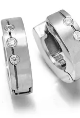 Jwls4u Zilveren oorringen - Gerhodineerd - Mat - Zirkonia