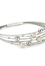 Stalen armband - Zilveren elementen - Universe - 19 cm