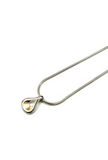 Zilveren collier - Hanger verguld - Gerhodineerd - Mat/glanzend - 45 cm