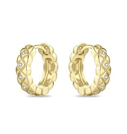 Zilver verguld - Oorringen - Zirkonia