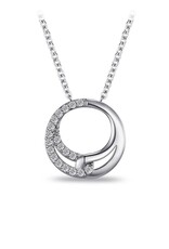 Gisser Zilveren collier - Gerhodineerd - Zirkonia - 42+3 cm