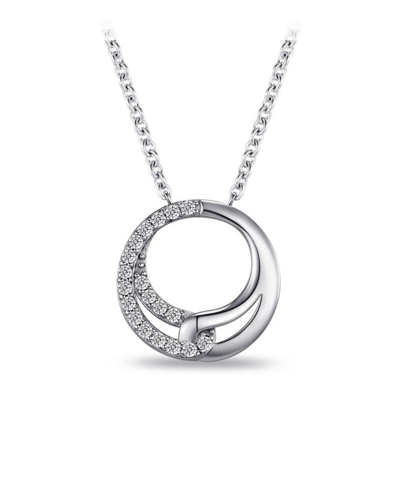 Gisser Zilveren collier - Gerhodineerd - Zirkonia - 42+3 cm