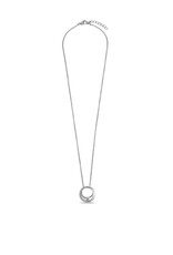 Gisser Zilveren collier - Gerhodineerd - Zirkonia - 42+3 cm