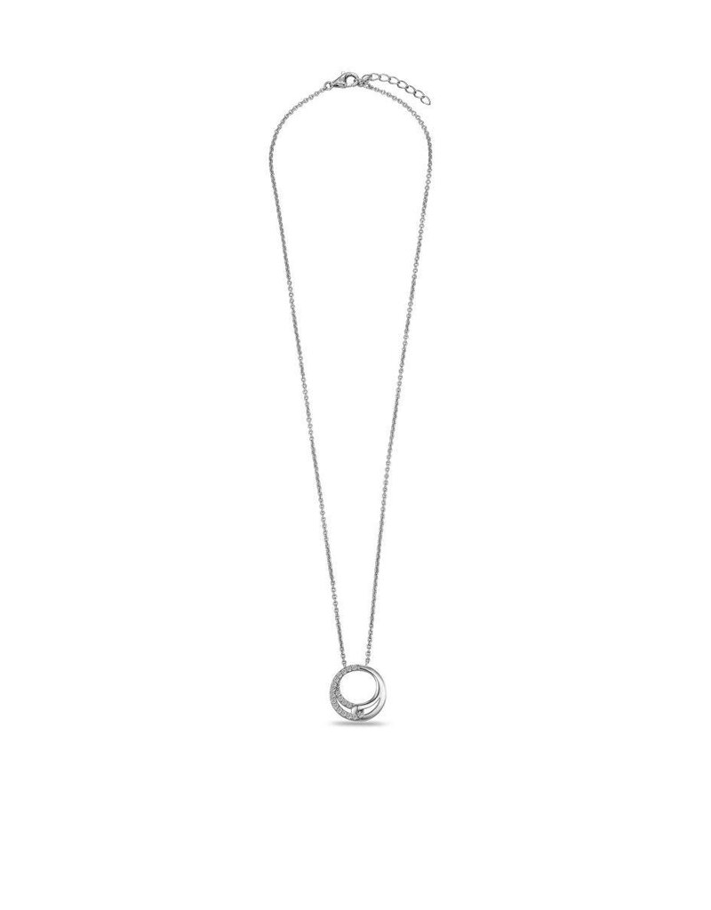 Gisser Zilveren collier - Gerhodineerd - Zirkonia - 42+3 cm