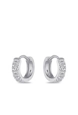 Gisser Zilveren oorringen - Gerhodineerd - Zirkonia