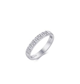 Gisser Zilveren ring - Gerhodineerd - Zirkonia - Maat 56