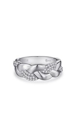 Gisser Zilveren ring - Gerhodineerd - Zirkonia - Maat 58