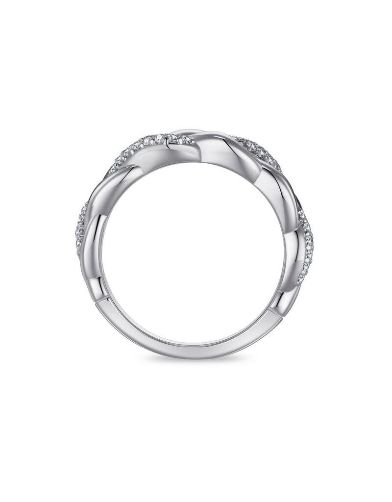 Gisser Zilveren ring - Gerhodineerd - Zirkonia - Maat 58