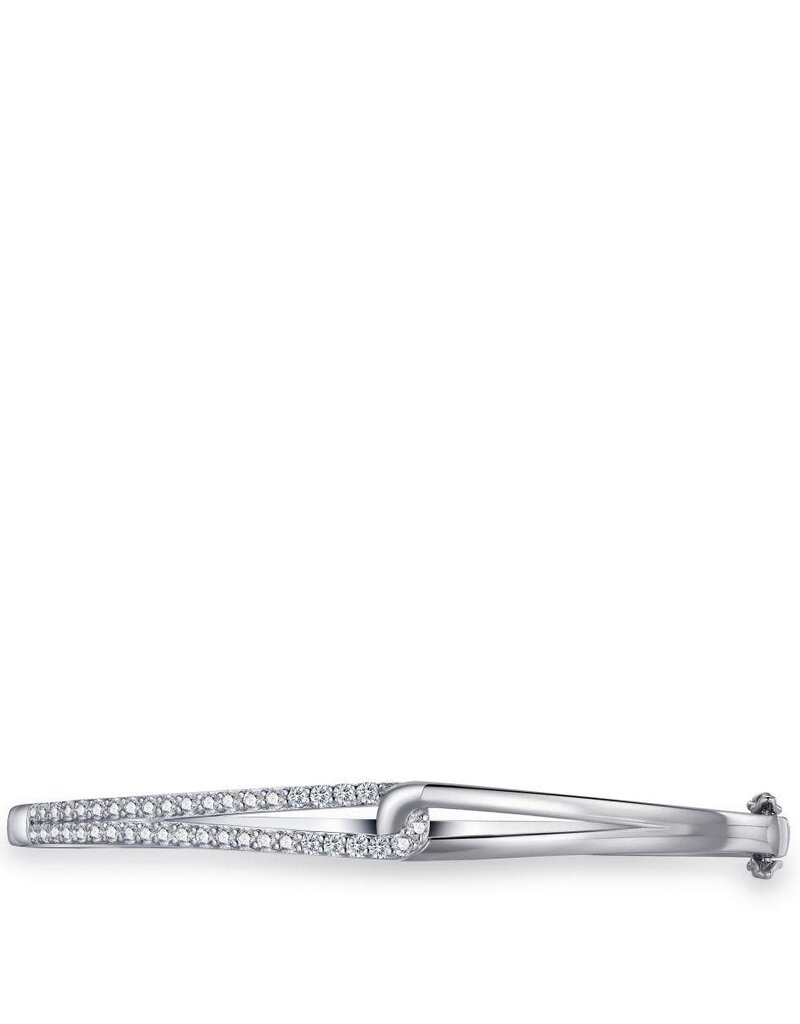 Gisser Zilveren Bangle - Gerhodineerd - Zirkonia - 60