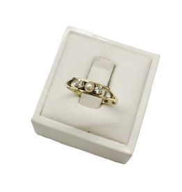Occasions by Marleen Occasions by Marleen - 14 karaats - Gouden ring - Zoetwaterparel/Zirkonia - Maat 17.25