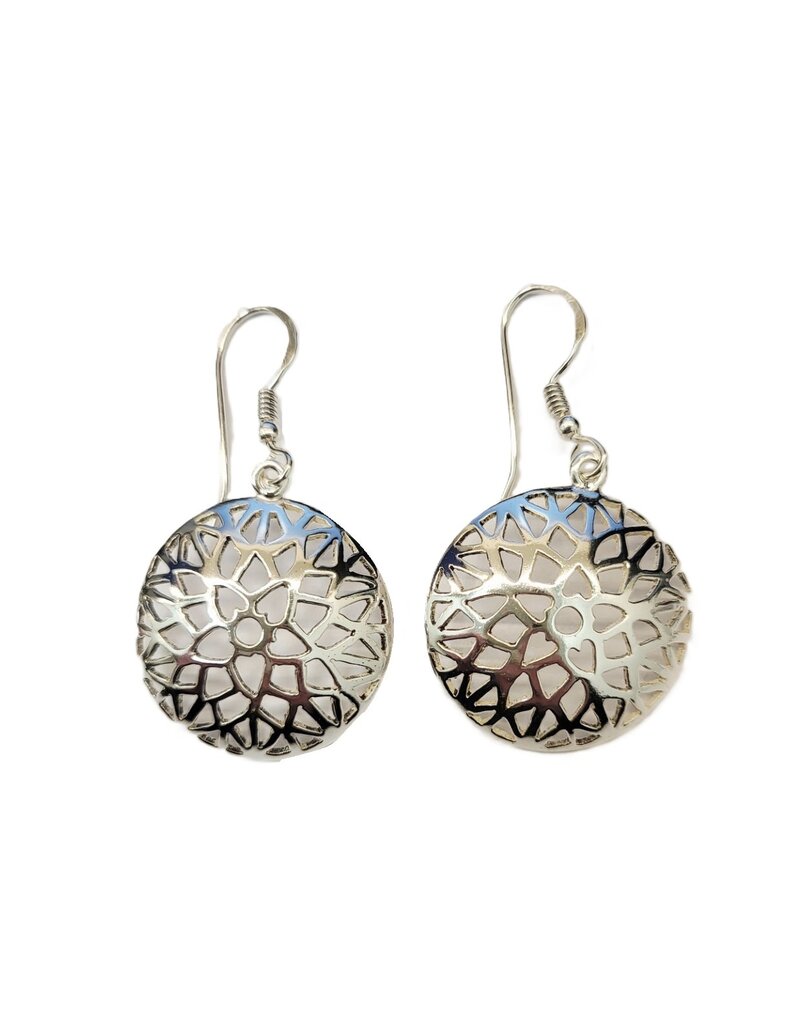 Occasions by Marleen Occasions by Marleen - Zilveren oorhangers - Opengewerkt rondjes