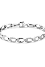 Zilveren armband - Gerhodineerd - mat/glanzend - 18.5