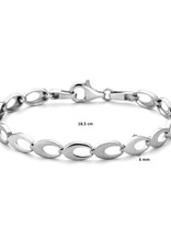 Zilveren armband - Gerhodineerd - mat/glanzend - 18.5