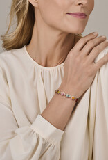 Zilveren armband - Gerhodineerd - Gekleurd zirkonia  - 16 + 3 cm