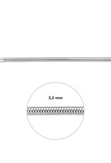 Zilveren collier - Slang - 3.2  mm - 45 cm