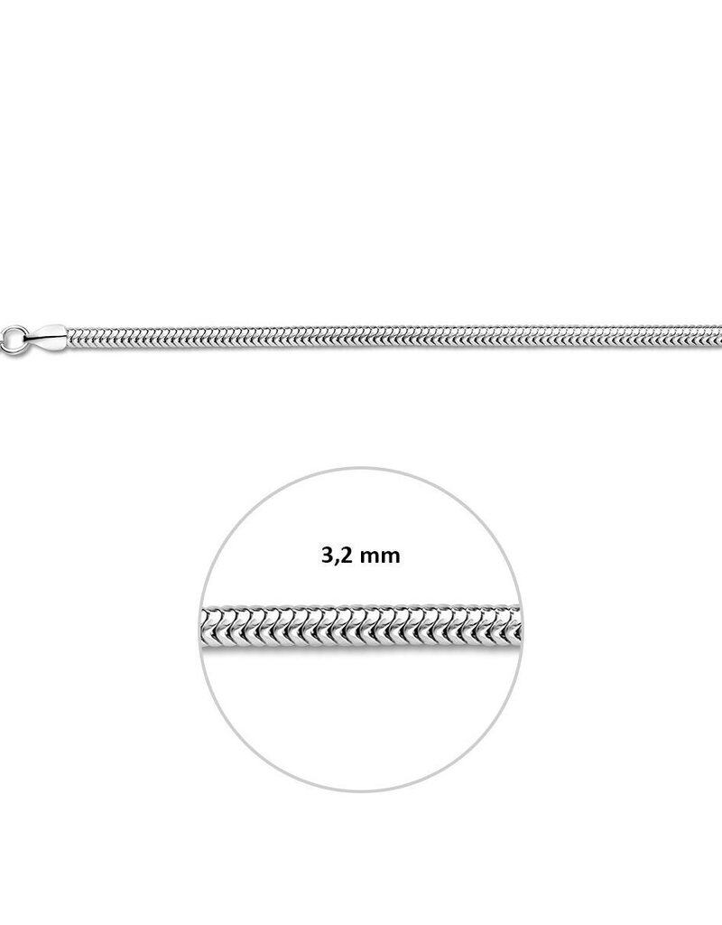 Zilveren collier - Slang - 3.2  mm - 45 cm