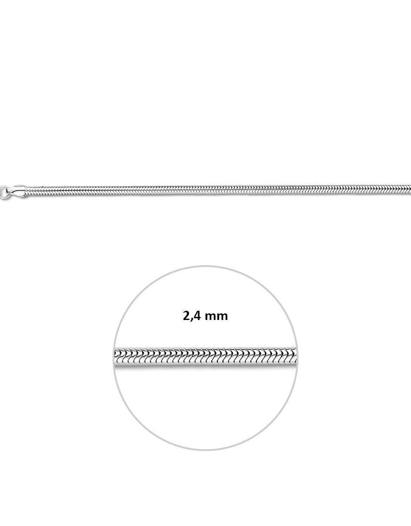 Zilveren collier - Slang - 2.4 mm - 45 cm