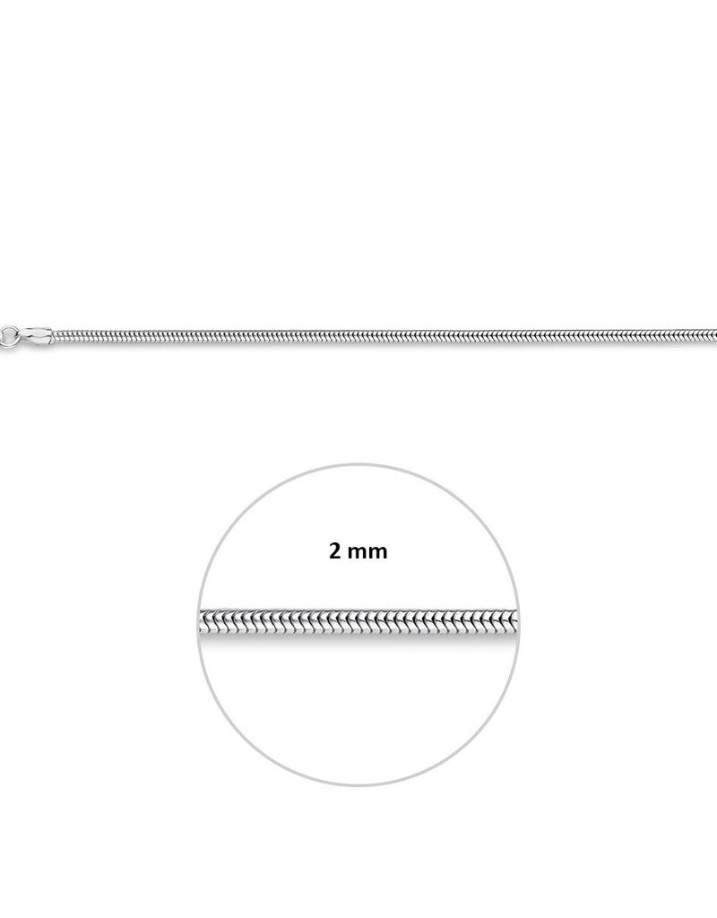 Zilveren collier - Slang - 2.0 mm - 45 cm