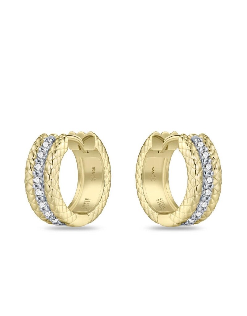 Gisser Verguld zilver oorringen - Zirkonia