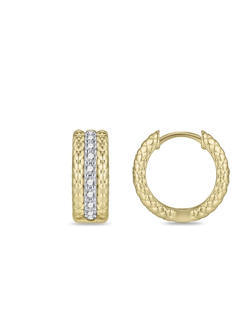 Gisser Verguld zilver oorringen - Zirkonia