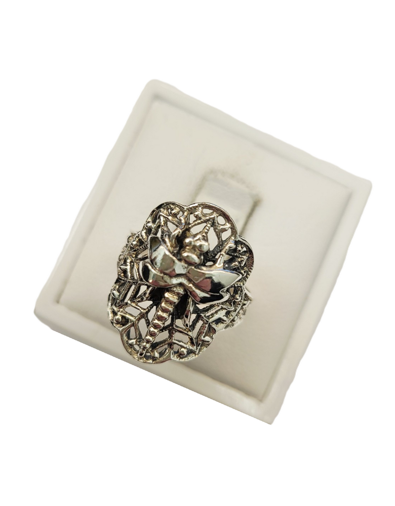 Occasions by Marleen Occasions by Marleen - Zilveren ring - Oxide - Libelle - Maat 18