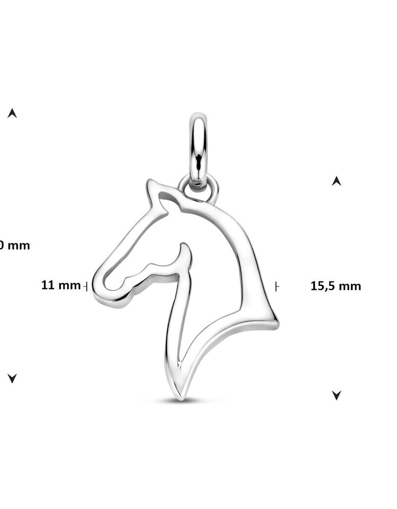 Zilveren hanger - Gerhodineerd - Paard