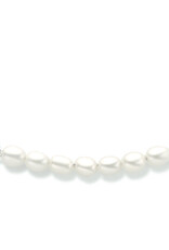 Zilveren collier - Gerhodineerd - Zoetwaterparel - 42/45 cm