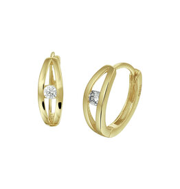Gouden oorringen - 14 karaats - Zirkonia