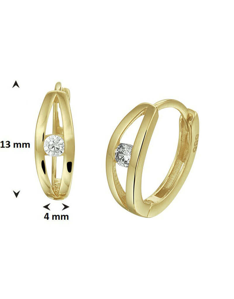 Gouden oorringen - 14 karaats - Zirkonia