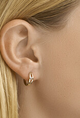 Gouden oorringen - 14 karaats - Zirkonia