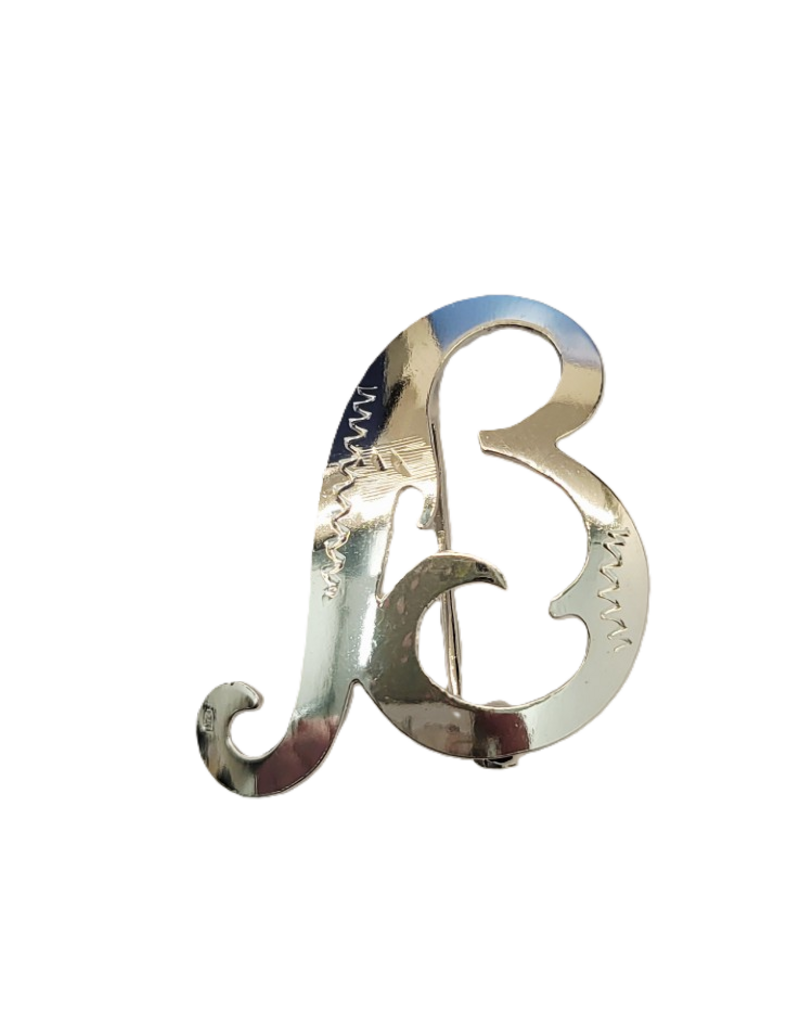 Occasions by Marleen Occasions by Marleen - Zilveren broche - Letter B