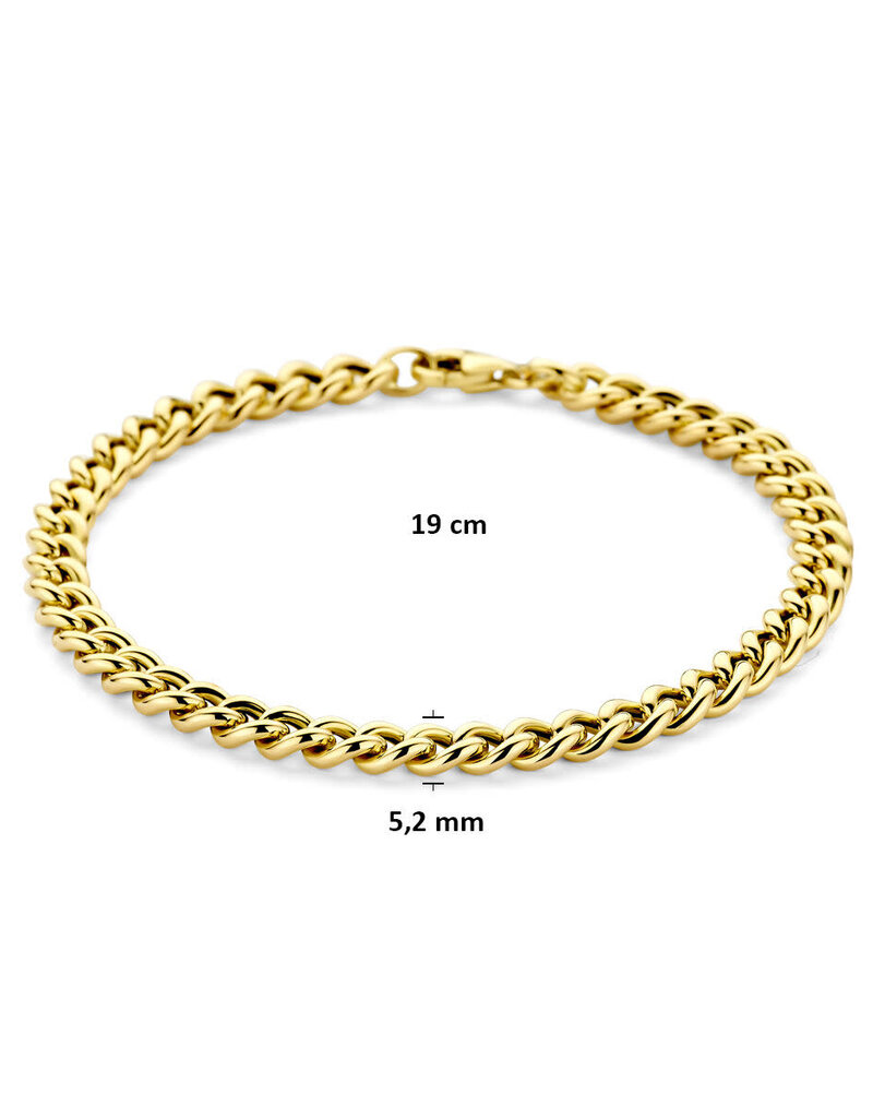Gouden armband - 14 karaats - Gourmet - 5.2 mm - 19 cm