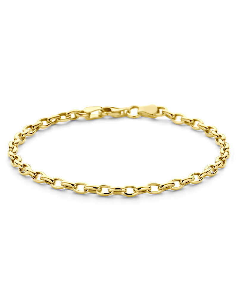 Gouden armband - 14 karaats - Jasseron - 3.5 mm - 18.5 cm