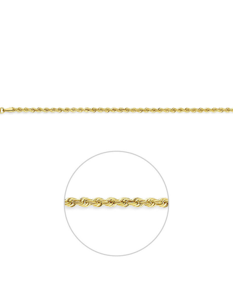 Gouden armband - 14 karaats - Koord - 2.7 mm - 19 cm